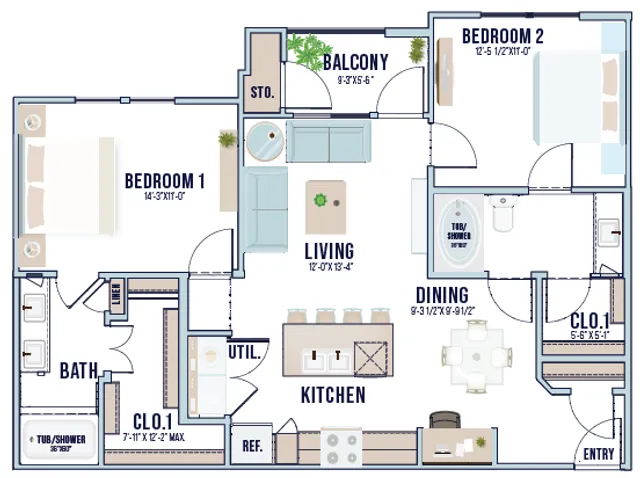 B4 2x2 floor plan
