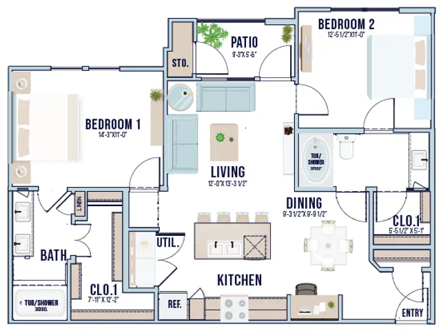 B3 2x2 floor plan