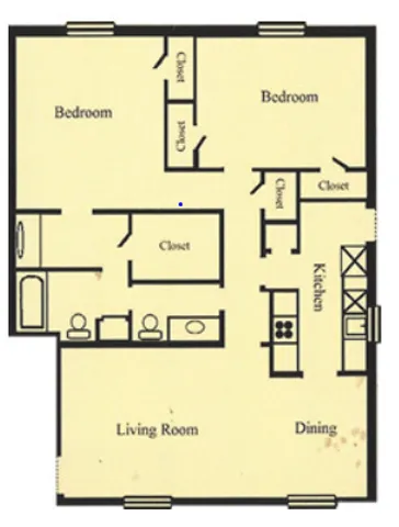 B2 - 2 Bed 1.5 Bath