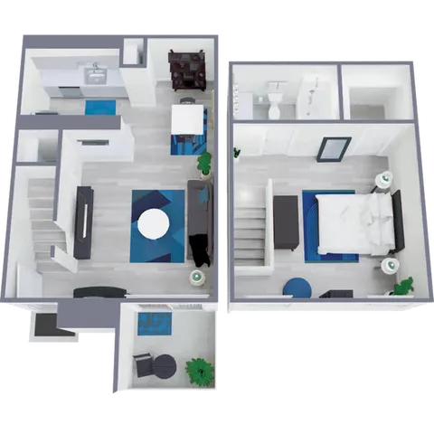 A2 Classic floor plan featuring 1 bedroom 1 bathroom