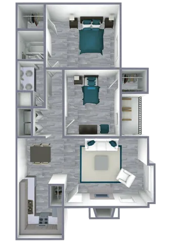 B1 Upgraded floor plan featuring 1 bedroom 1 bathroom