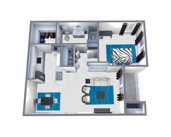 A3 Classic floor plan featuring 1 bedroom 1 bathroom
