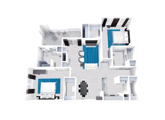 B2 Platinum floor plan featuring 2 bedrooms 2 bathrooms