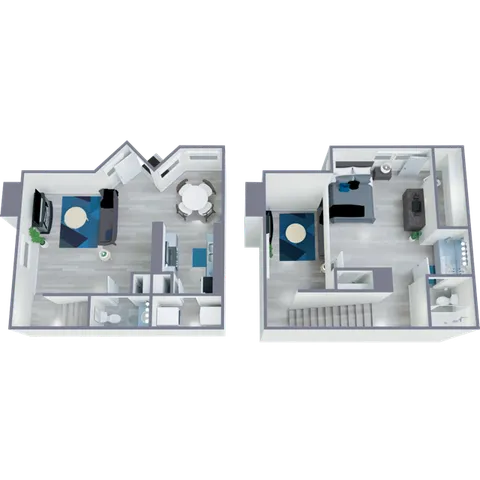 A3 Renovated floor plan featuring 1 bedroom 1 bathroom