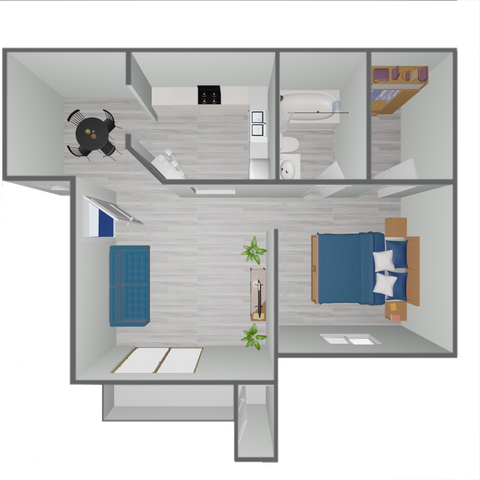 A1 Partial floor plan featuring 1 bedroom 1 bathroom
