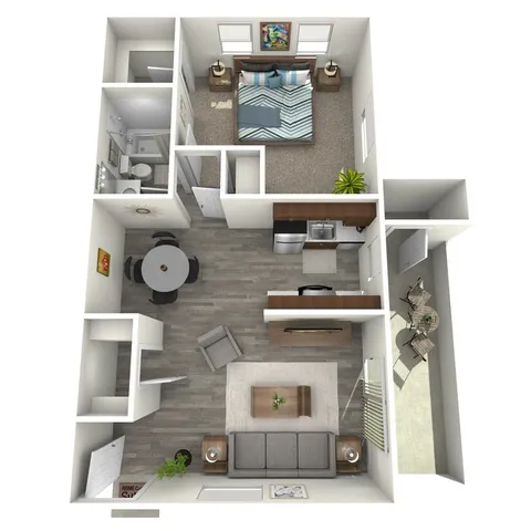 A1 Classic floor plan featuring 1 bedroom 1 bathroom