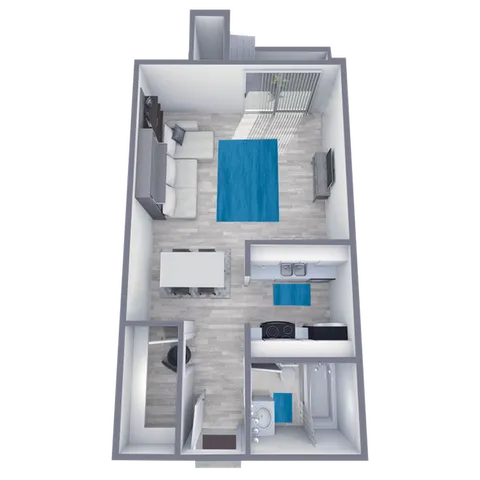 S1 Partial floor plan featuring studio bedroom 1 bathroom