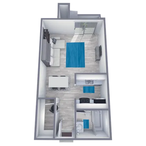 S1 Upgrade floor plan featuring studio bedroom 1 bathroom