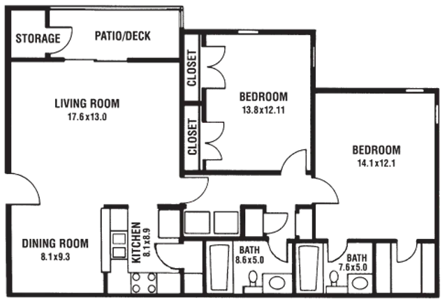 B1 - 2 Bed 2 Bath