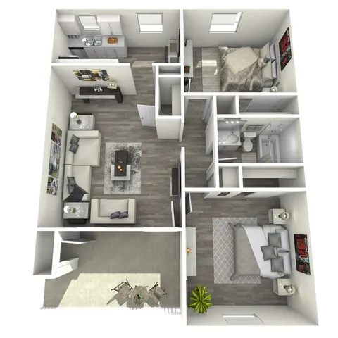 B1 Partial floor plan featuring 2 bedrooms 1 bathroom