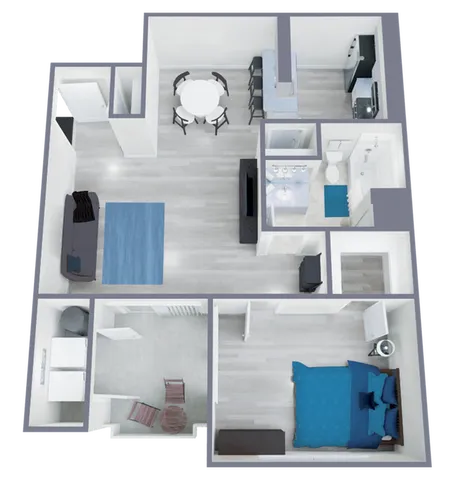 A1 Classic floor plan featuring 1 bedroom 1 bathroom
