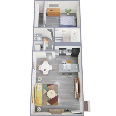 A2 Partial floor plan featuring 1 bedroom 1 bathroom