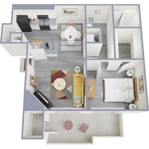 A3 Partial floor plan featuring 1 bedroom 1 bathroom