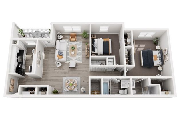 B2 Floor Plan - 2 Bed 2 Bath