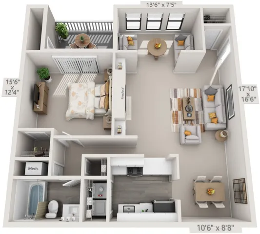 A3 - 1 Bed 1 Bath