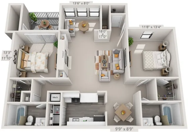 B1 - 2 Bed 2 Bath