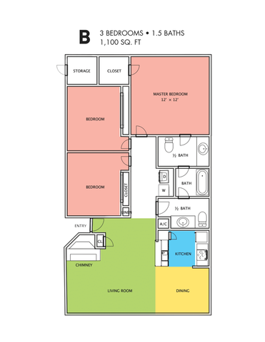 Ashford Pecan Grove 3 Bedroom 1.5 Baths