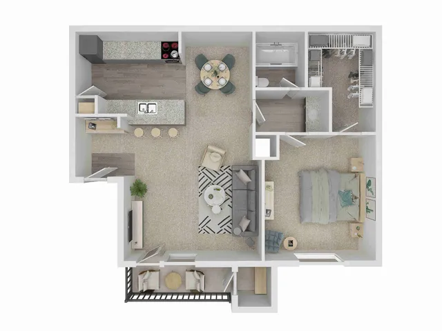 1 Bed / 1 Bath &mdash; 588 sq. ft