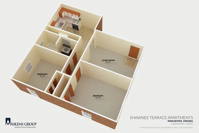 2 BEDROOM 1 BATHROOM