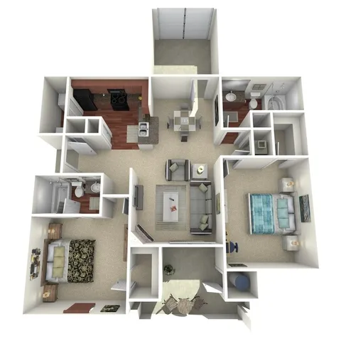The Taylor - Two Bed Two Bath Floorplan Image