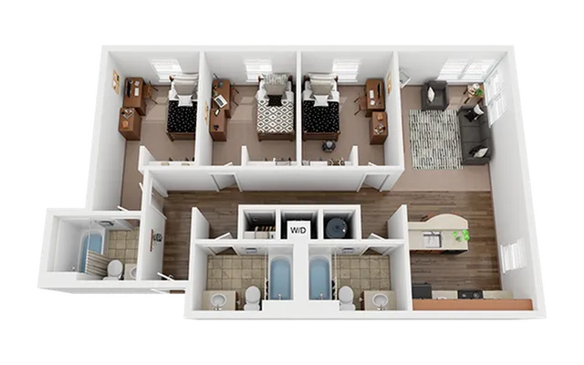 Valentine Commons - The Caswell 3x3 Floor Plan