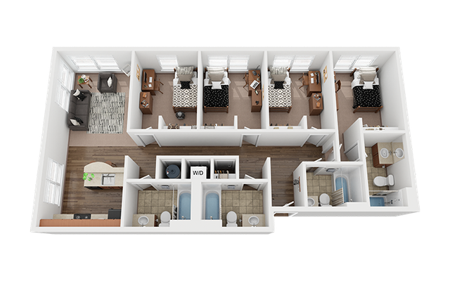 Valentine Commons - The Avery Platinum 4x4 Floor Plan