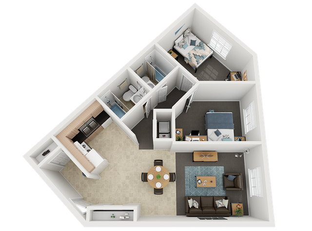 Method Townhomes 2 BD / 2 BA Floor Plan