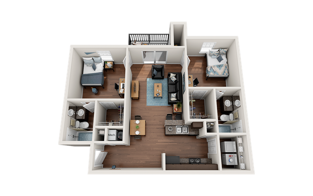 The Forum at Sam Houston 2x2 Floor Plan