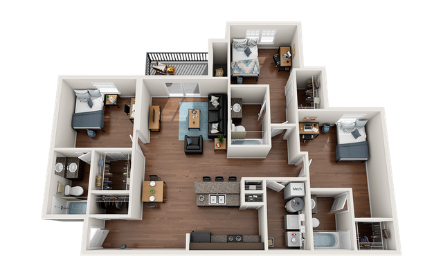 The Forum at Sam Houston 3x3 Floor Plan