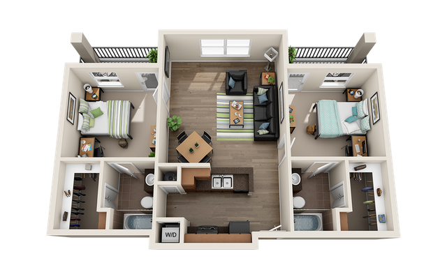 Gateway at Huntsville 2x2 Floor Plan