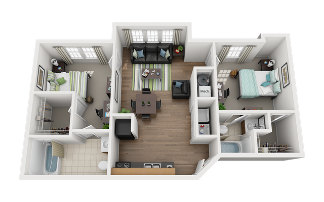 Gamecock Village 2x2 Floor Plan
