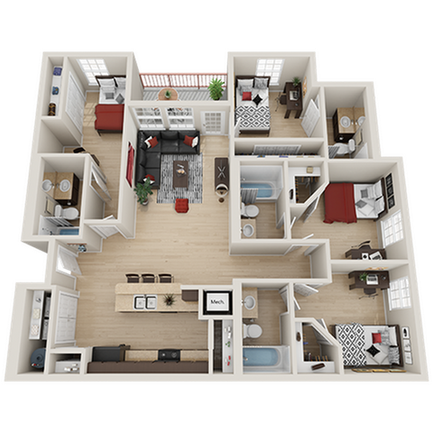 High View 4x4 Flooring Floor Plan