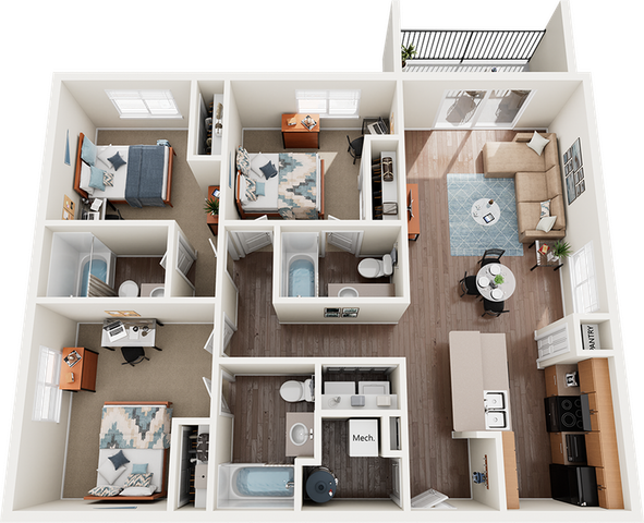 Madera C2 3x3 Floor Plan