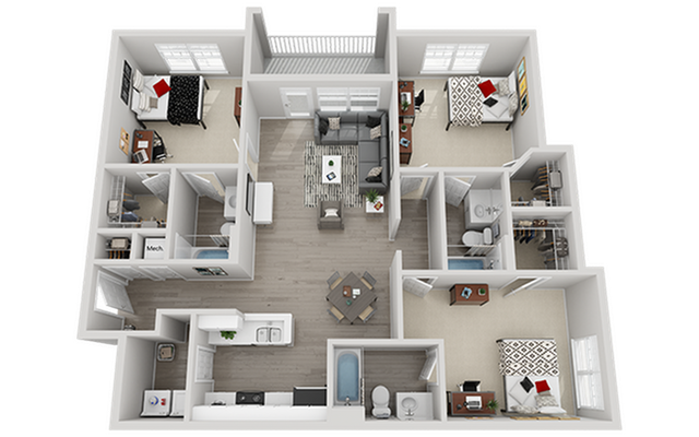 Campus Edge 3x3 Platinum Floor Plan