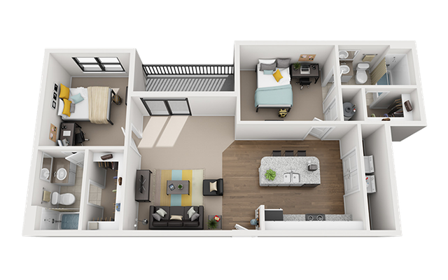 Greene Crossing 2x2-2 Annex Floor Plan