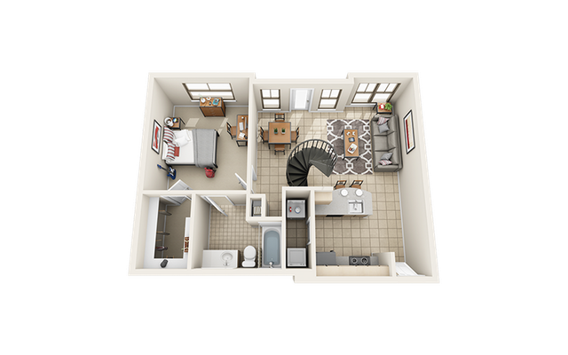 Villas on Guadalupe A2 Floor Plan
