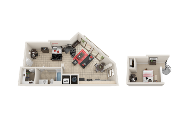 Villas on Guadalupe E1 Loft Floor Plan