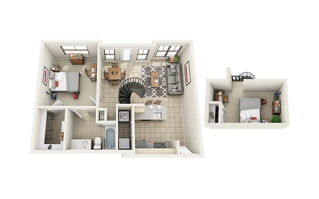 Villas on Guadalupe A2 Loft Floor Plan