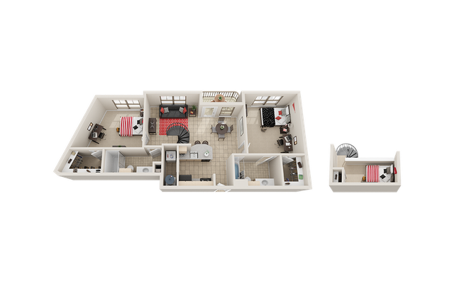 Villas on Guadalupe B12 Loft Floor Plan