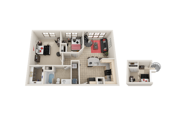 Villas on Guadalupe B1 Loft Floor Plan