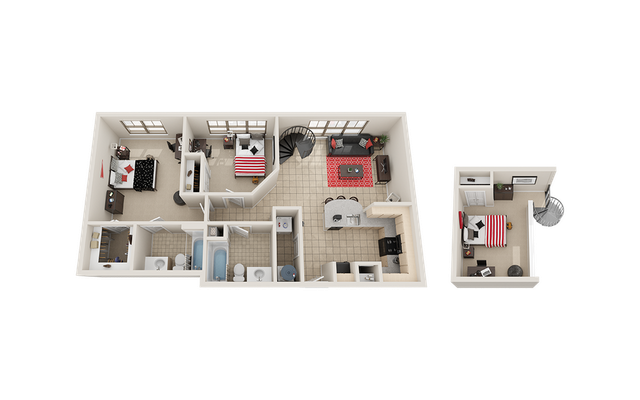 Villas on Guadalupe B2 Loft Floor Plan