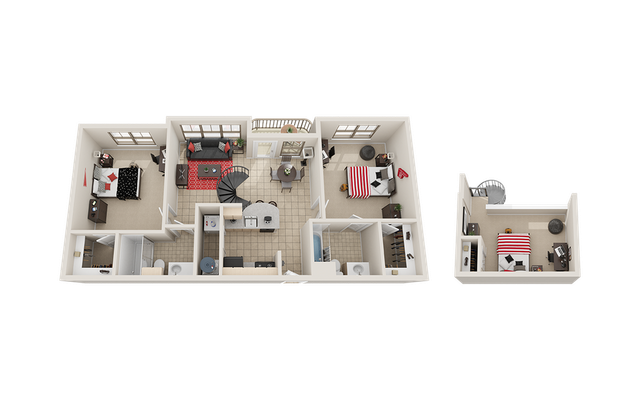 Villas on Guadalupe B3 Loft Floor Plan