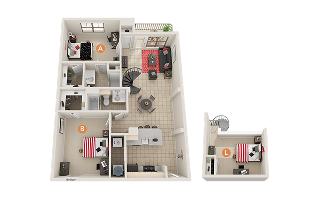 Villas on Guadalupe B5 Loft Floor Plan