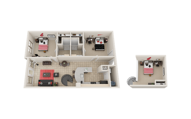 Villas on Guadalupe B7 Loft Floor Plan