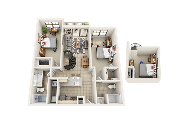 Villas on Guadalupe B9 Loft Floor Plan