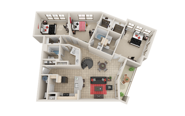 Villas on Guadalupe C1 Floor Plan
