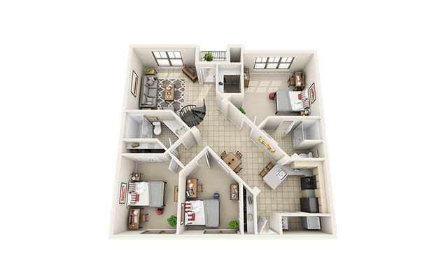Villas on Guadalupe C4 Floor Plan