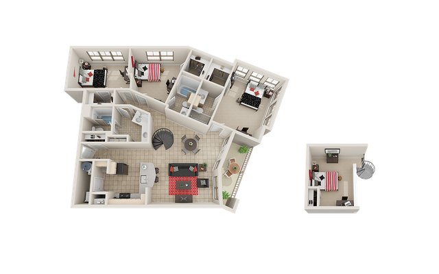 Villas on Guadalupe C1 Loft Floor Plan