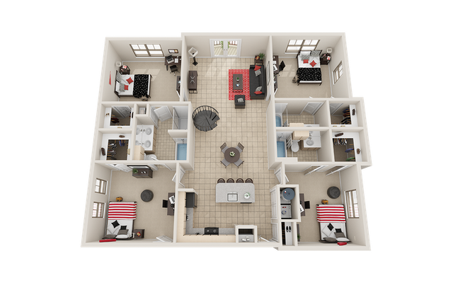Villas on Guadalupe D1 Floor Plan