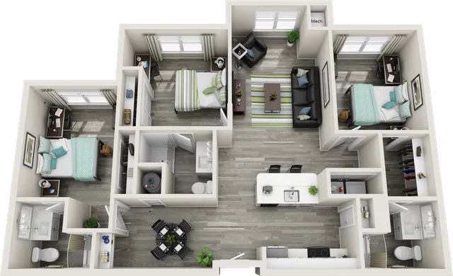 The Flats at Carrs Hill 3x3 Premium Floor Plan